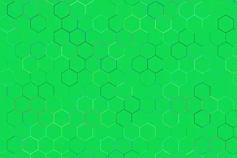 Green hexagon pattern with outlines on a vibrant background Stock-Illustration