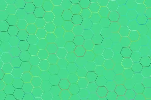 Green hexagon pattern on a pastel background Stock Photos
