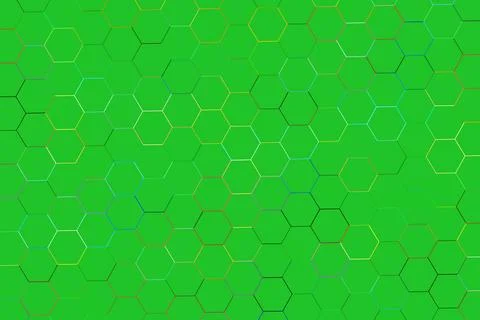 Green hexagon pattern on a vibrant background Stock Photos