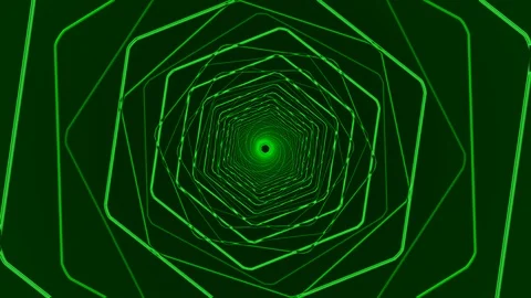 Green Hexagon Rotation Stock Footage 100648291
