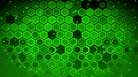 Green hexagon scale looping background Stockbeeldmateriaal 88610201
