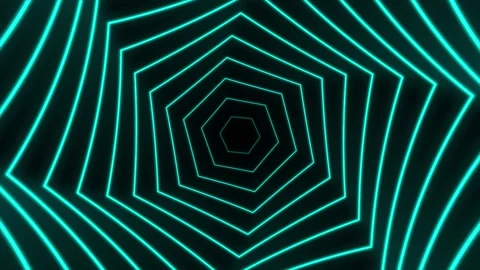 Green hexagon waves tunel. Seamless looping. Stock-Footage 263596942