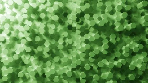 Green hexagonal bars pattern, abstract 3D rendering Illustrazione stock