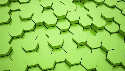 Green hexagonal business background Stock Illustration