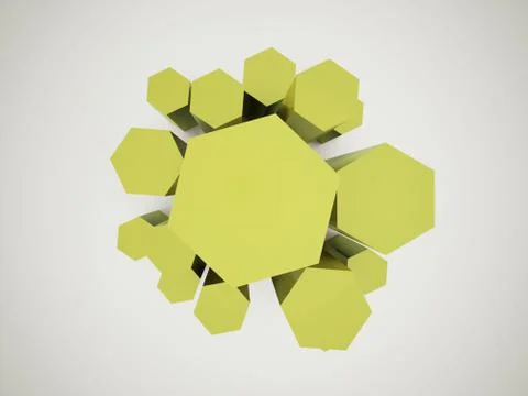 Green hexagonal icon background rendered Stock Illustration
