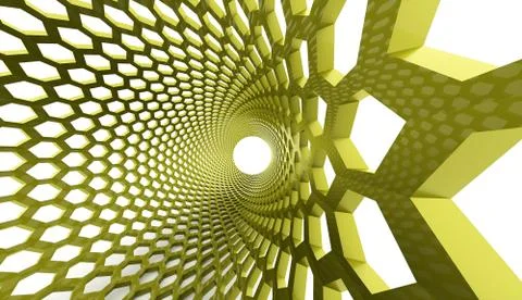 Green hexagonal mesh background rendered Stock Illustration