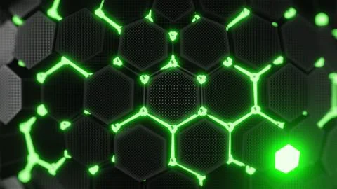 Green Hexagonal Pattern Background with futuristic design, perfect for tech and Иллюстрация