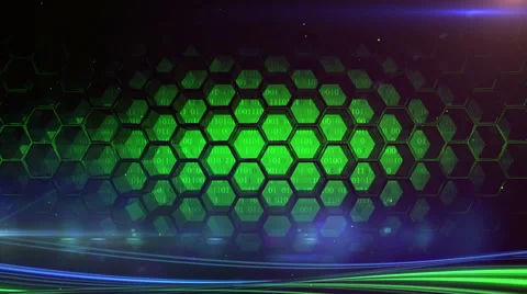 Green hexagons. Digital technology background Stock Footage 41449495