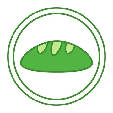 Green High Carb Icon. Bread Vector Icon. Bakery products. Label for Food Pa.. Stock Illustration