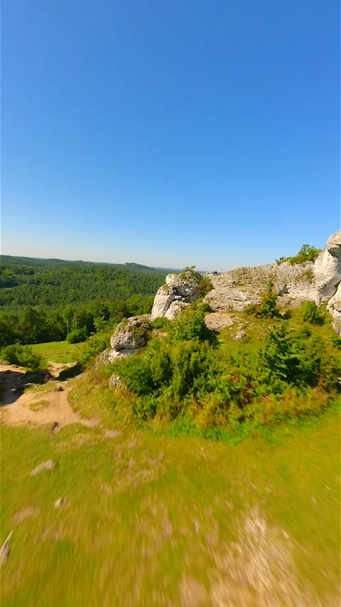 Green Highlands Of Limestone Rocks. Stock Footage 251445504