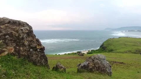 Green Hill And Beach of Merese Hill, Lombok Island, Indonesia Stock Footage 131449581
