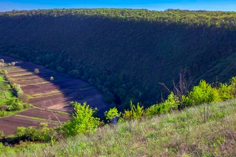 Green hill in the shadow Stock Photos