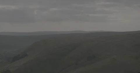 Green hills overcast clouds, 4k, vlog, 24fps Stock Footage 277229296
