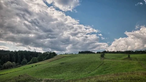 Green hills time lapse UHD footage. Beautiful landscape of Mountains. Video stock 80233221