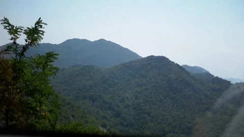 Green Hills View from Car Video stock 293254249