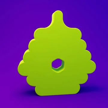 Green Hive for bees icon isolated on purple-blue background. Beehive symbol.. Illustrazione stock