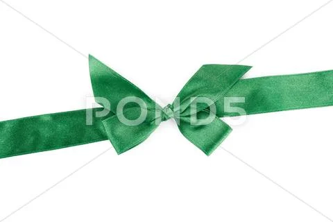 Green holiday ribbon Stock Photos