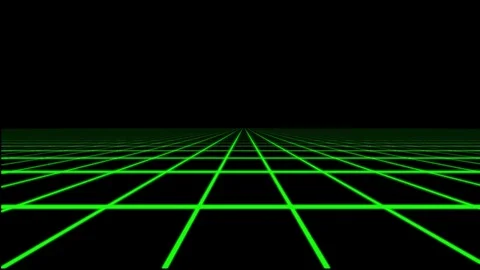 Green Holographic Tron Grid Floor Motion Graphic Element Stock Footage
