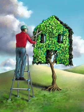 Green home Stockillustratie