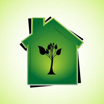 Green home Stock Illustration