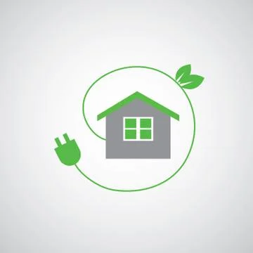 Green home power efficiency  icon Illustrazione stock