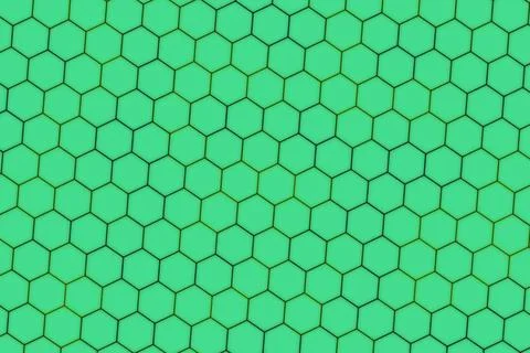 Green honeycomb pattern with hexagon shapes on textured surface Stock Illustration