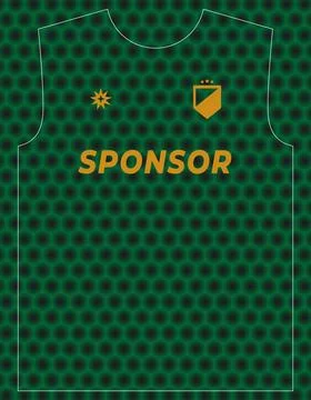 Green honeycomb pattern sublimation jersey design template for athletic apparel Stock Illustration