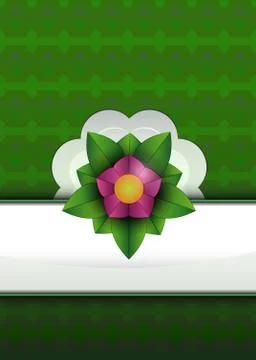 Green horizontal layout with blossom over text space vector illustration Ilustração Stock