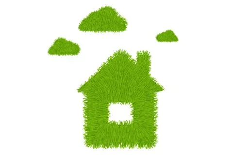 Green house and clouds Stock Illustration