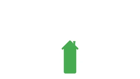 Green house arrow moving up animation. Stock Footage 115542151