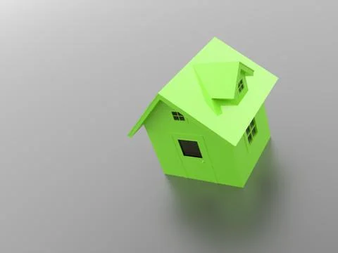 Green house on black background Stock Illustration