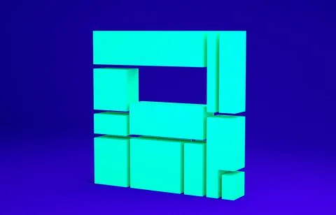 Green House Edificio Mirador icon isolated on blue background. Mirador social Иллюстрация