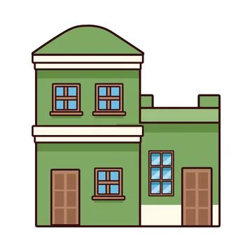 Green house facade Ilustración de archivo