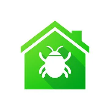 Green house icon with a bug Stock Illustration