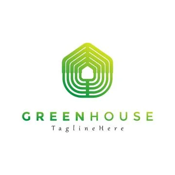 Green house icon logo vector design Stock Illustration