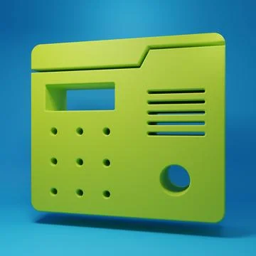 Green House intercom system icon isolated on blue background. Minimalism co.. Stock Illustration