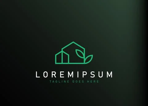 Green house logo design. Vector illustration of nature plant house icon desig Illustration