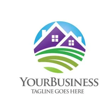 Green house logo vector Stock Illustration