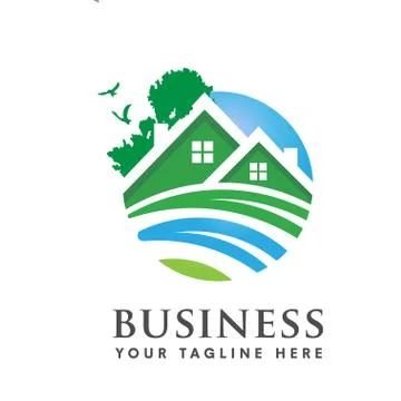 Green house logo vector Stock Illustration