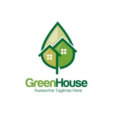 Green house logo vector Stock Illustration