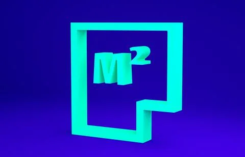 Green House plan icon isolated on blue background. Minimalism concept. 3d ill Ilustración de archivo