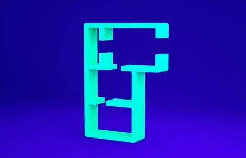 Green House plan icon isolated on blue background. Minimalism concept. 3d ill Ilustración de archivo
