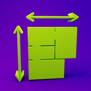 Green House plan icon isolated on purple-blue background. Minimalism concep.. Stock Illustration