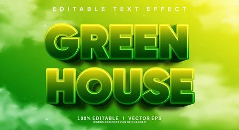 Green house vector text effect with modern style design Stock Illustration