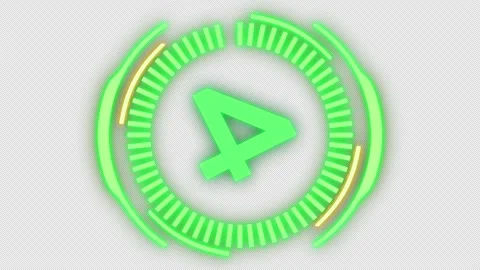Green HUD 5 Second Countdown with Glow Tech Effect Alpha 4K Vídeos de archivo 333571343