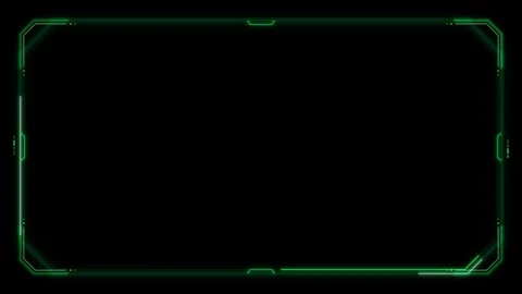 Green hud digital interface overlay, futuristic sci-fi screen frame for gam.. Stock Footage 337564209