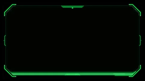Green hud digital interface overlay, sci-fi scanning frame, futuristic ui tec Stock Footage 337564225