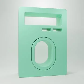 Green Human hand scanning with finger scan on access control machine icon i.. Illustrazione stock
