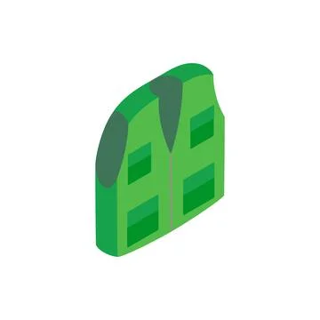 Green hunter vest isometric 3d icon Stock Illustration