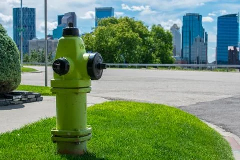 Green hydrant Foto stock